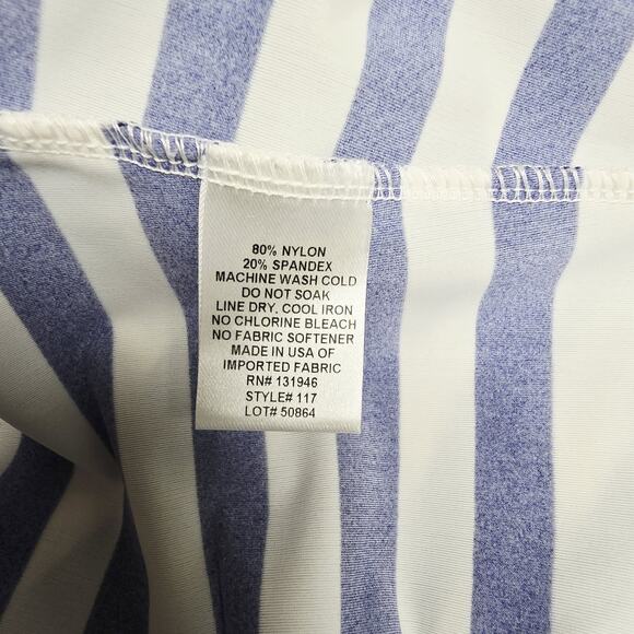 Jude Connally Dress Medium Molly Sleeveless Navy Stripe Pockets Jude Cloth Prep - Picture 8 of 8